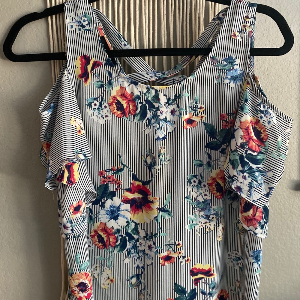 Off the Shoulder Floral Blouse